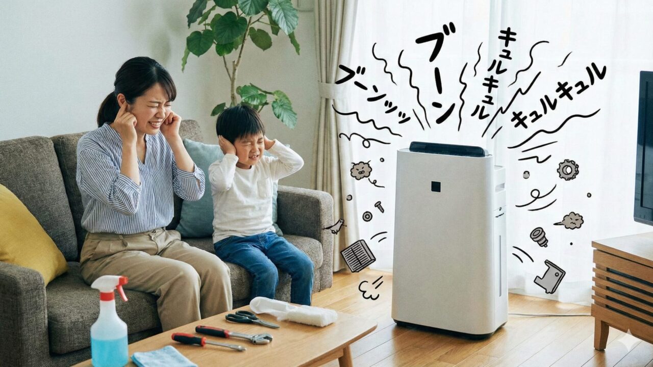 空気清浄機がうるさい！キュルキュル・ブーン等の異音別・原因と対策まとめ