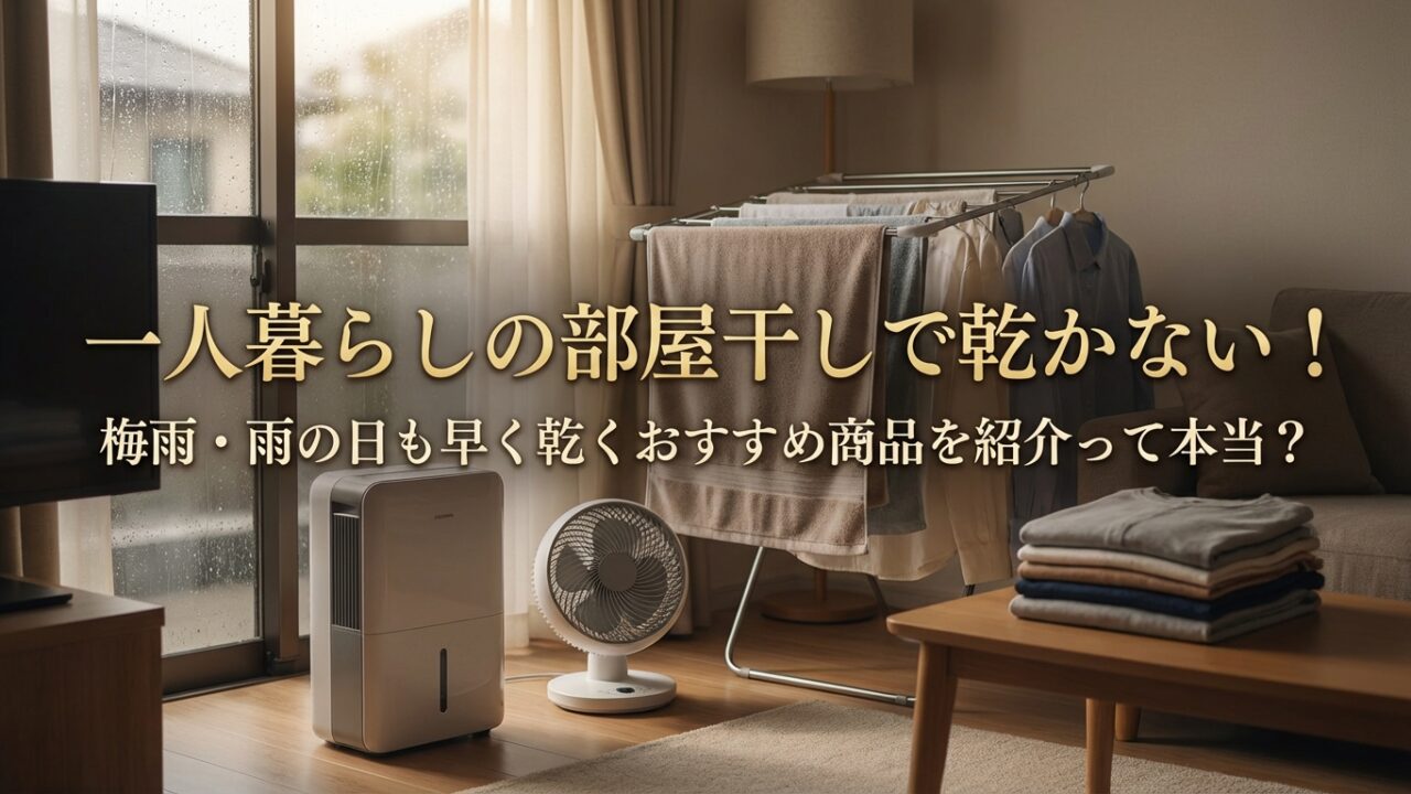 一人暮らしの部屋干しで乾かない！梅雨・雨の日も早く乾くおすすめ商品を紹介